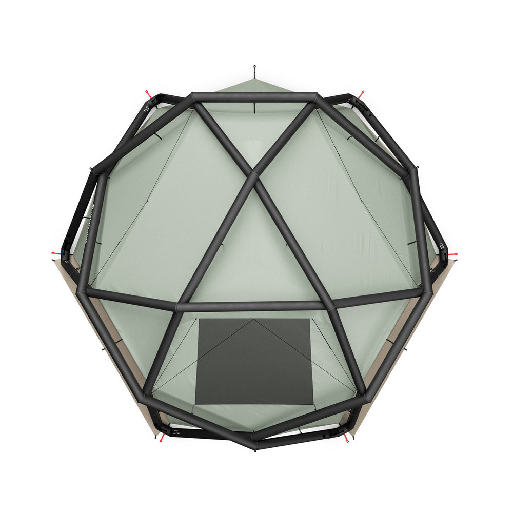 Inflatable Diamond Grid (IDG)/
Bei Cloudbreak Shelter bestehend aus 6 Luftkammern mit 12 Kreuzungspunkten.