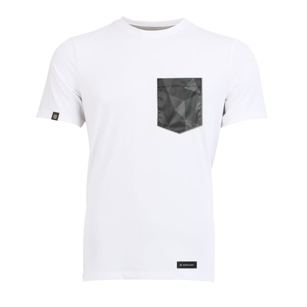 COOLEVER T-Shirt Black Cairo Camo Pocket; weiss