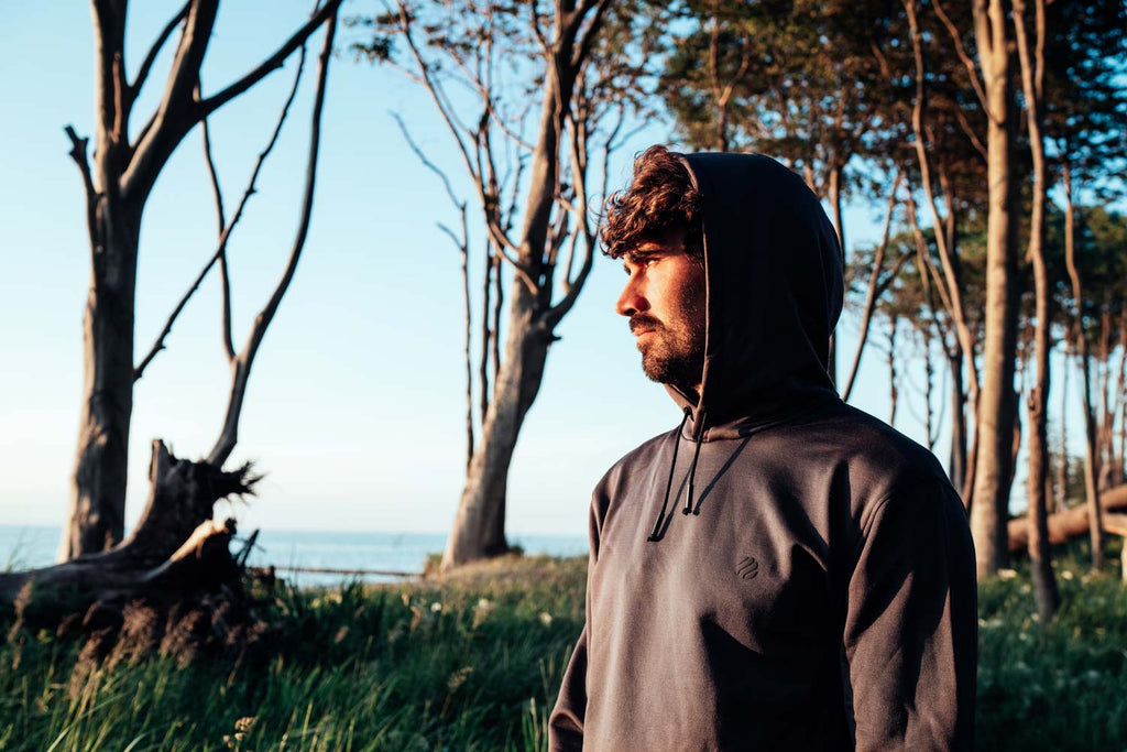 Merino-Mix Hoodie; anthracite